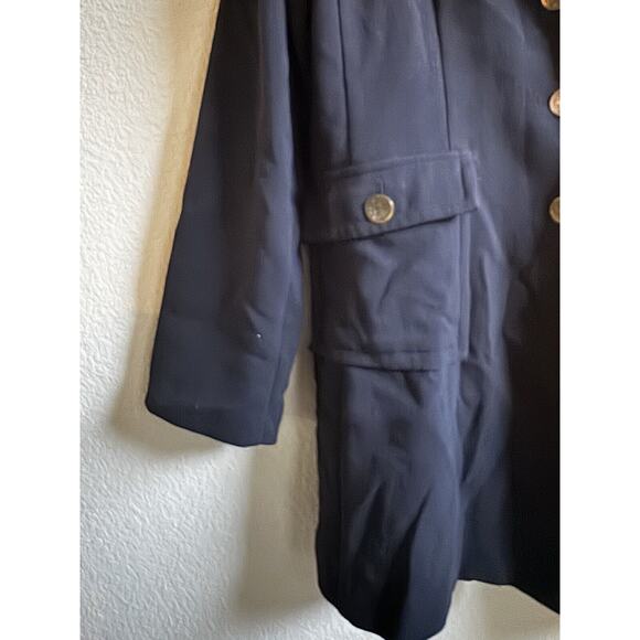 CAbi‎ Black Military Style Long Button Coat Light Weight Black Size 12 - Picture 4 of 8